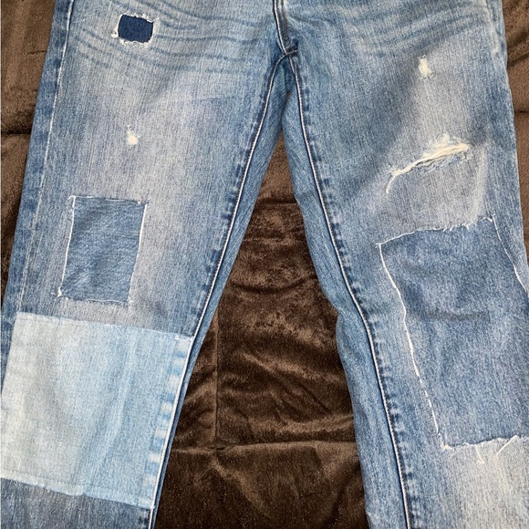 NWT J Crew Broken In Boyfriend Patch Medium Wash Jeans Size 24 - Picture 6 of 8